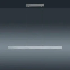 Suspension Paul-Neuhaus Q-ADRIANA LED Aluminium, 2 lumières, Télécommandes