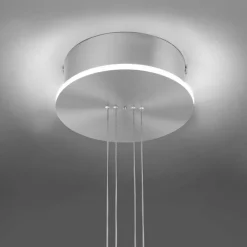 Suspension Paul-Neuhaus Q-ETIENNE LED Acier brossé, 2 lumières, Télécommandes