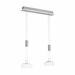 Suspension Paul-Neuhaus Q-ETIENNE LED Acier brossé, 3 lumières, Télécommandes
