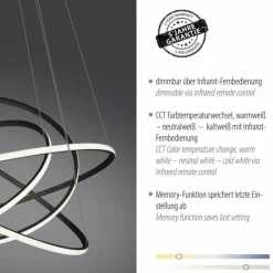 Luminaires Paul Neuhaus Éclairage Led|Suspension Paul-Neuhaus TESSARA LED Anthracite, 1 lumière, Télécommandes