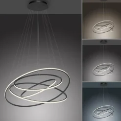 Luminaires Paul Neuhaus Éclairage Led|Suspension Paul-Neuhaus TESSARA LED Anthracite, 1 lumière, Télécommandes