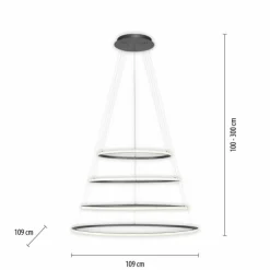 Luminaires Paul Neuhaus Éclairage Led|Suspension Paul-Neuhaus TESSARA LED Anthracite, 1 lumière, Télécommandes
