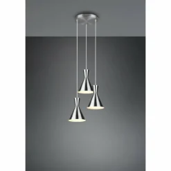 Luminaires Reality Suspensions|Suspension Reality Enzo Nickel mat, 3 lumières