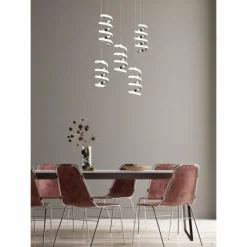 Luminaires Reality Suspensions|Suspension Reality Laola LED Chrome, 5 lumières