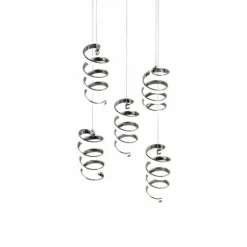 Luminaires Reality Suspensions|Suspension Reality Laola LED Chrome, 5 lumières