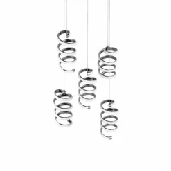 Luminaires Reality Suspensions|Suspension Reality Laola LED Chrome, 5 lumières
