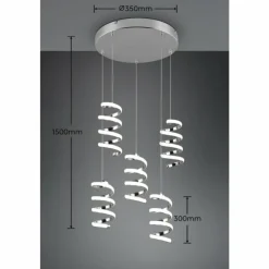 Luminaires Reality Suspensions|Suspension Reality Laola LED Chrome, 5 lumières