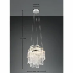 Luminaires Reality Éclairage Led|Suspension Reality POMP LED Chrome, 1 lumière, Télécommandes