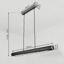 hofstein Suspensions|Suspension Rodeche LED Argenté, 1 lumière