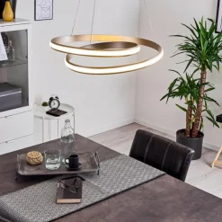 hofstein Suspensions|Suspension Rokera LED Nickel mat, 1 lumière