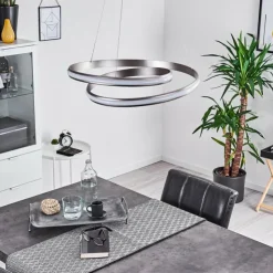 hofstein Suspensions|Suspension Rokera LED Nickel mat, 1 lumière