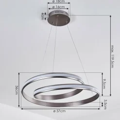 hofstein Suspensions|Suspension Rokera LED Nickel mat, 1 lumière