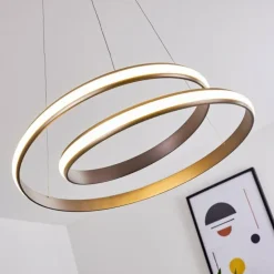 hofstein Suspensions|Suspension Rokera LED Nickel mat, 1 lumière
