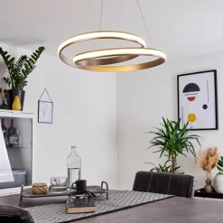 hofstein Suspensions|Suspension Rokera LED Nickel mat, 1 lumière