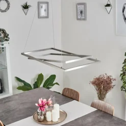 hofstein Suspensions|Suspension Schleitheim Chrome, Nickel mat, Blanc, 1 lumière
