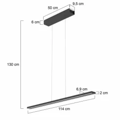 Luminaires Steinhauer Suspensions|Suspension Steinhauer Bande LED Noir, 4 lumières