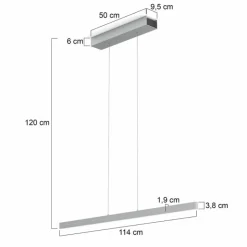 Luminaires Steinhauer Suspensions|Suspension Steinhauer Bande LED Acier brossé, 4 lumières