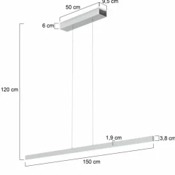 Luminaires Steinhauer Suspensions|Suspension Steinhauer Bande LED Acier brossé, 4 lumières