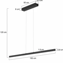 Luminaires Steinhauer Suspensions|Suspension Steinhauer Bande LED Noir, 4 lumières