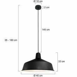 Luminaires Steinhauer Suspensions|Suspension Steinhauer Blackmoon Noir, 1 lumière