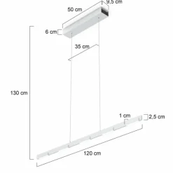 Luminaires Steinhauer Éclairage Led|Suspension Steinhauer Bloc LED Acier brossé, 7 lumières