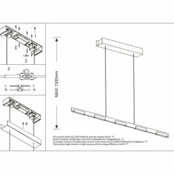 Luminaires Steinhauer Éclairage Led|Suspension Steinhauer Bloc LED Acier brossé, 7 lumières