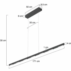 Luminaires Steinhauer Éclairage Led|Suspension Steinhauer Bloc LED Noir, 11 lumières
