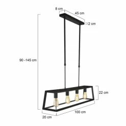 Luminaires Steinhauer Suspensions|Suspension Steinhauer Mats Noir, 4 lumières