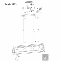 Luminaires Steinhauer Suspensions|Suspension Steinhauer Mats Noir, 4 lumières