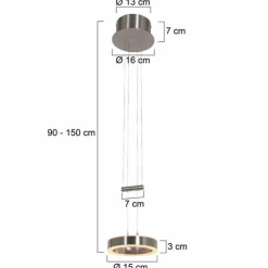 Luminaires Steinhauer Éclairage Led|Suspension Steinhauer Piola LED Acier brossé, 2 lumières