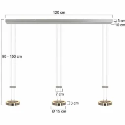 Luminaires Steinhauer Éclairage Led|Suspension Steinhauer Piola LED Acier brossé, 6 lumières