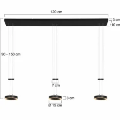 Luminaires Steinhauer Suspensions|Suspension Steinhauer Piola LED Noir, 6 lumières