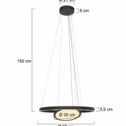 Luminaires Steinhauer Éclairage Led|Suspension Steinhauer Ringlux LED Noir, 3 lumières