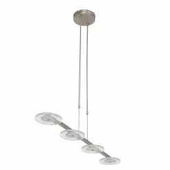 Luminaires Steinhauer Éclairage Led|Suspension Steinhauer Turound LED Argenté, 4 lumières