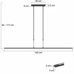 Luminaires Steinhauer Éclairage Led|Suspension Steinhauer ZELENA LED Noir, 3 lumières