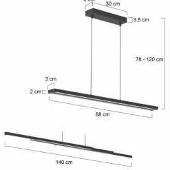 Luminaires Steinhauer Éclairage Led|Suspension Steinhauer Zelena LED Noir, 1 lumière