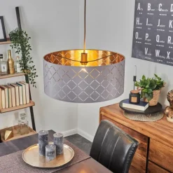 hofstein Suspensions|Suspension Tallaboa Gris, Cuivre, 1 lumière