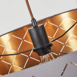hofstein Suspensions|Suspension Tallaboa Gris, Cuivre, 1 lumière
