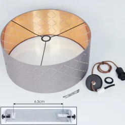 hofstein Suspensions|Suspension Tallaboa Gris, Cuivre, 1 lumière