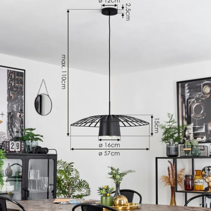 hofstein Suspensions|Suspension Tanakou Noir, 1 lumière