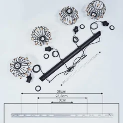 hofstein Suspensions|Suspension Tawasu Noir, 4 lumières