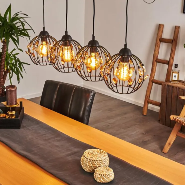 hofstein Suspensions|Suspension Tawasu Noir, 4 lumières