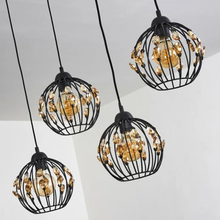 hofstein Suspensions|Suspension Tawasu Noir, 4 lumières