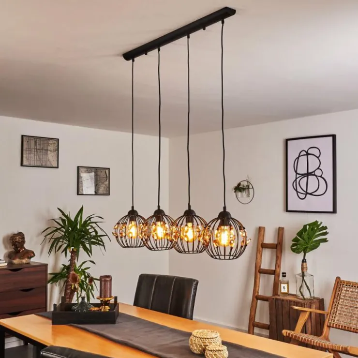 hofstein Suspensions|Suspension Tawasu Noir, 4 lumières
