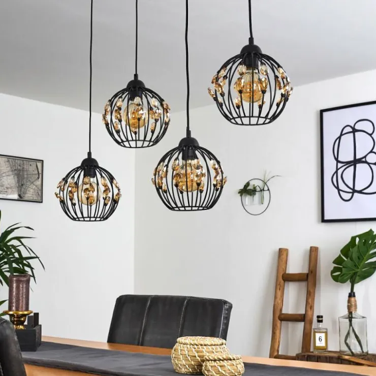 hofstein Suspensions|Suspension Tawasu Noir, 4 lumières