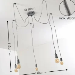 hofstein Suspensions|Suspension Tenna Gris, 5 lumières