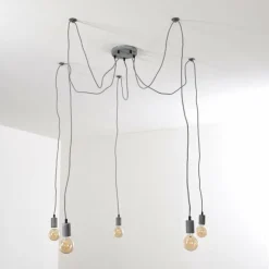 hofstein Suspensions|Suspension Tenna Gris, 5 lumières