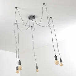 hofstein Suspensions|Suspension Tenna Gris, 5 lumières