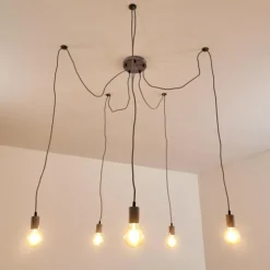 hofstein Suspensions|Suspension Tenna Gris, 5 lumières