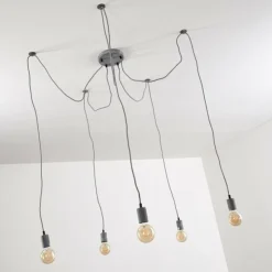 hofstein Suspensions|Suspension Tenna Gris, 5 lumières